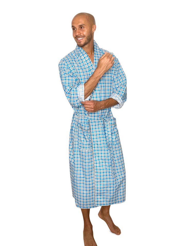 I-Wear Brands – wholesale Morgonrock - Herr – 2 Pack mäns lätta lång mantel -Premium bomull blandning3