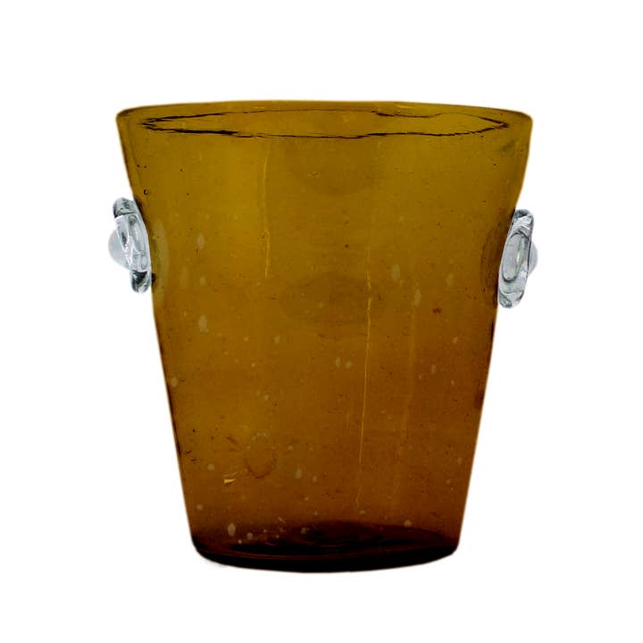 Sobremesa - Wholesale Ice bucket - Amber Glass Ice Bucket, Barware, Handblown Brown Wine Bucket3
