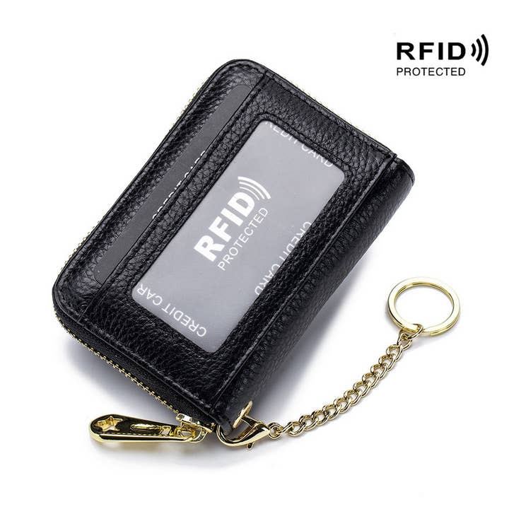 ACCITY - Wholesale Card Holder - Women's - ZIPPER KEY CASE GENUINE LEATHER CARD HOLDER_CWAB3870