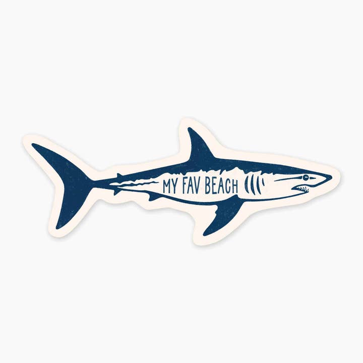 Squalo - Adesivo con Nome di 3" per la vendita all'ingrosso da parte di Nice Enough Stickers