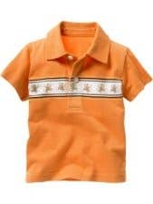 Maglietta per bambino color caldera, manica corta e collo a camicia per la vendita all'ingrosso da parte di Sandra Adrubau