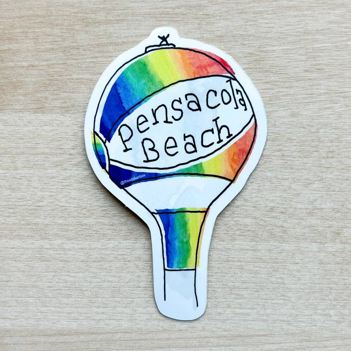 Pensacola Beach Ball Florida klistermärke regnbåge vattentät för wholesale av The Sticker Box | Texas Inspired Stickers & Magnets