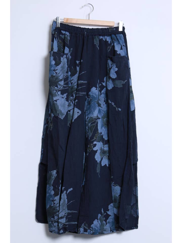 Shyloh - Wholesale Pants - Women's - Floral split linen trousers 20622
