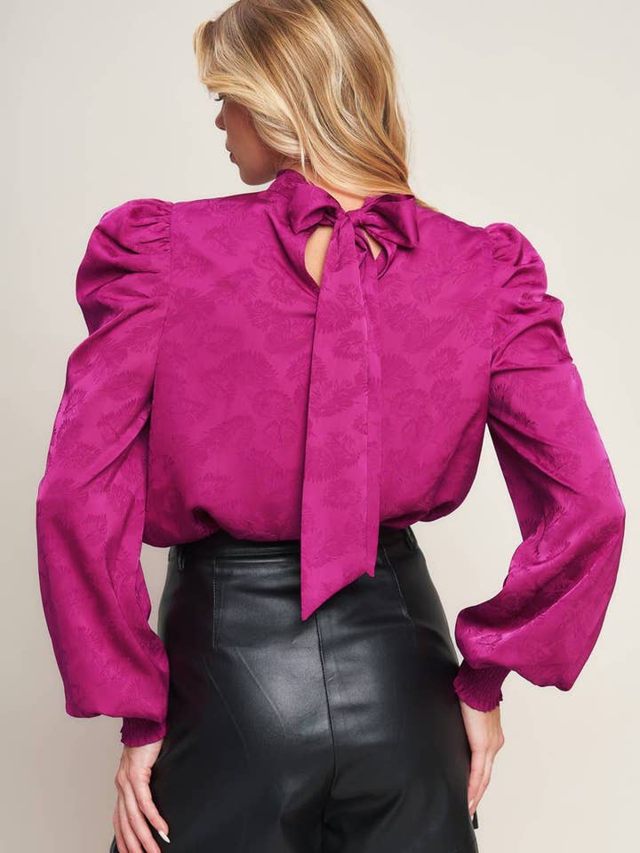 A satin top - IT12640 MAGENTA for wholesale by FLYING TOMATO