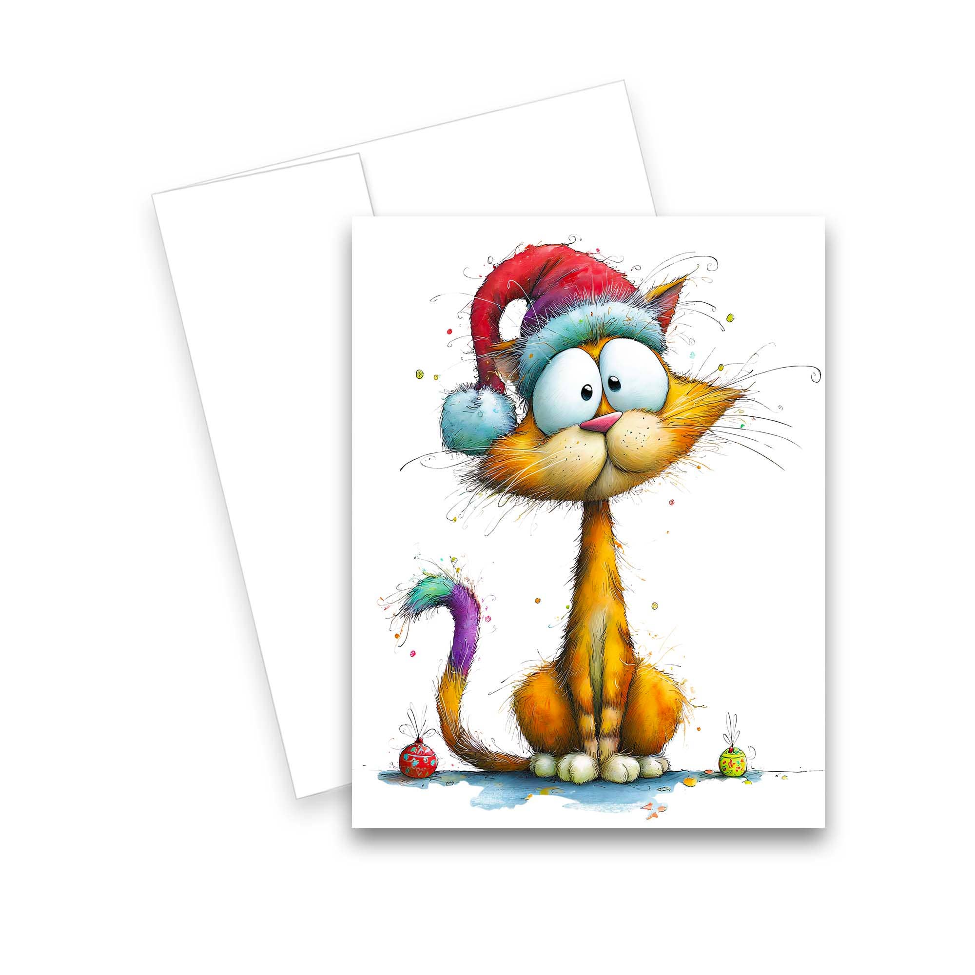 Aria Rae - Vendita all'ingrosso Biglietti di auguri di Natale - Biglietti di Auguri di Natale Divertenti con Gatti, Set di 62