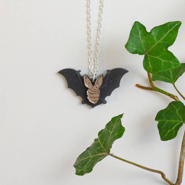 Long-Eared Bat Charm Necklace for wholesale by Little Moose