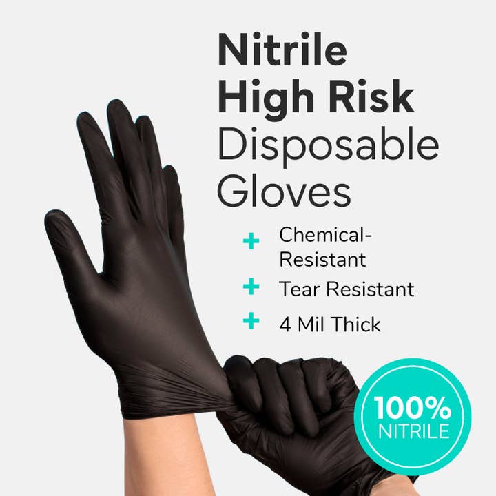 OWELL LLC - Wholesale Cleaning Gloves - OWELL Black 4mil Nitrile Disposable Gloves (100 Count)14