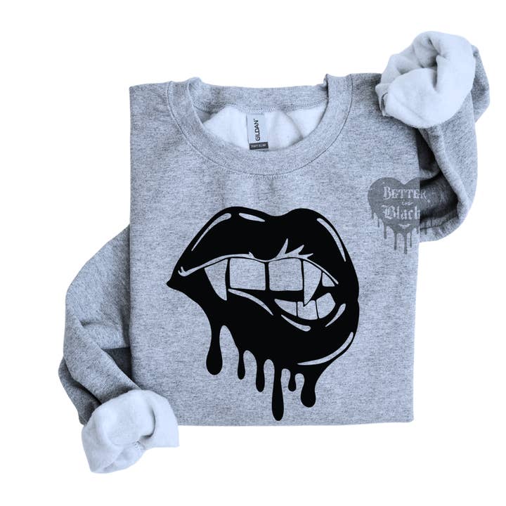 Lips Vampire - Edgy - Alternative - Sweatshirts for wholesale by Better In Black Co