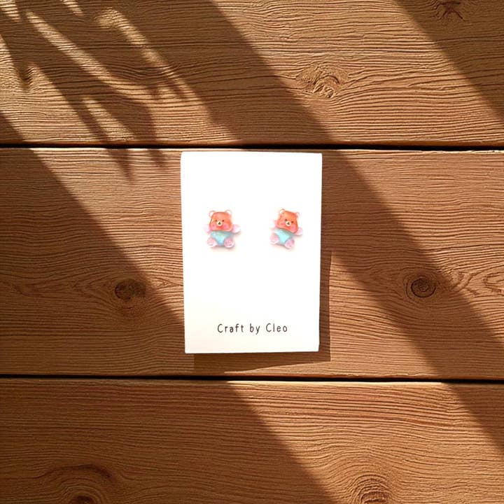 Craft by Cleo - Wholesale Stud/Post Earrings - Tiny Teddy Studs1