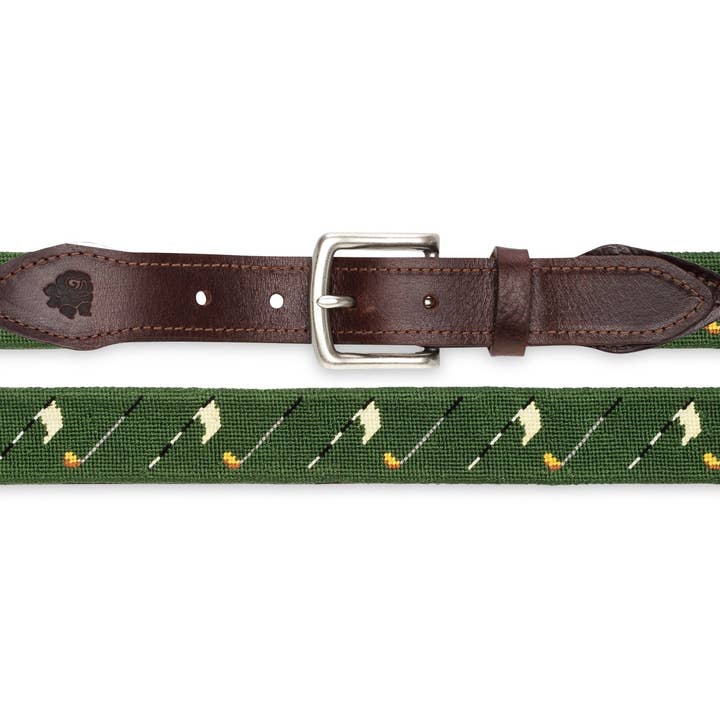 Golf Flags Needlepoint Belt for wholesale by Good Threads