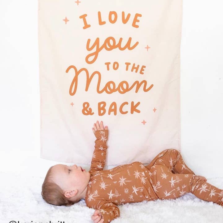 {Neutral} Love You To The Moon & Back Banner for wholesale by Hunny Prints