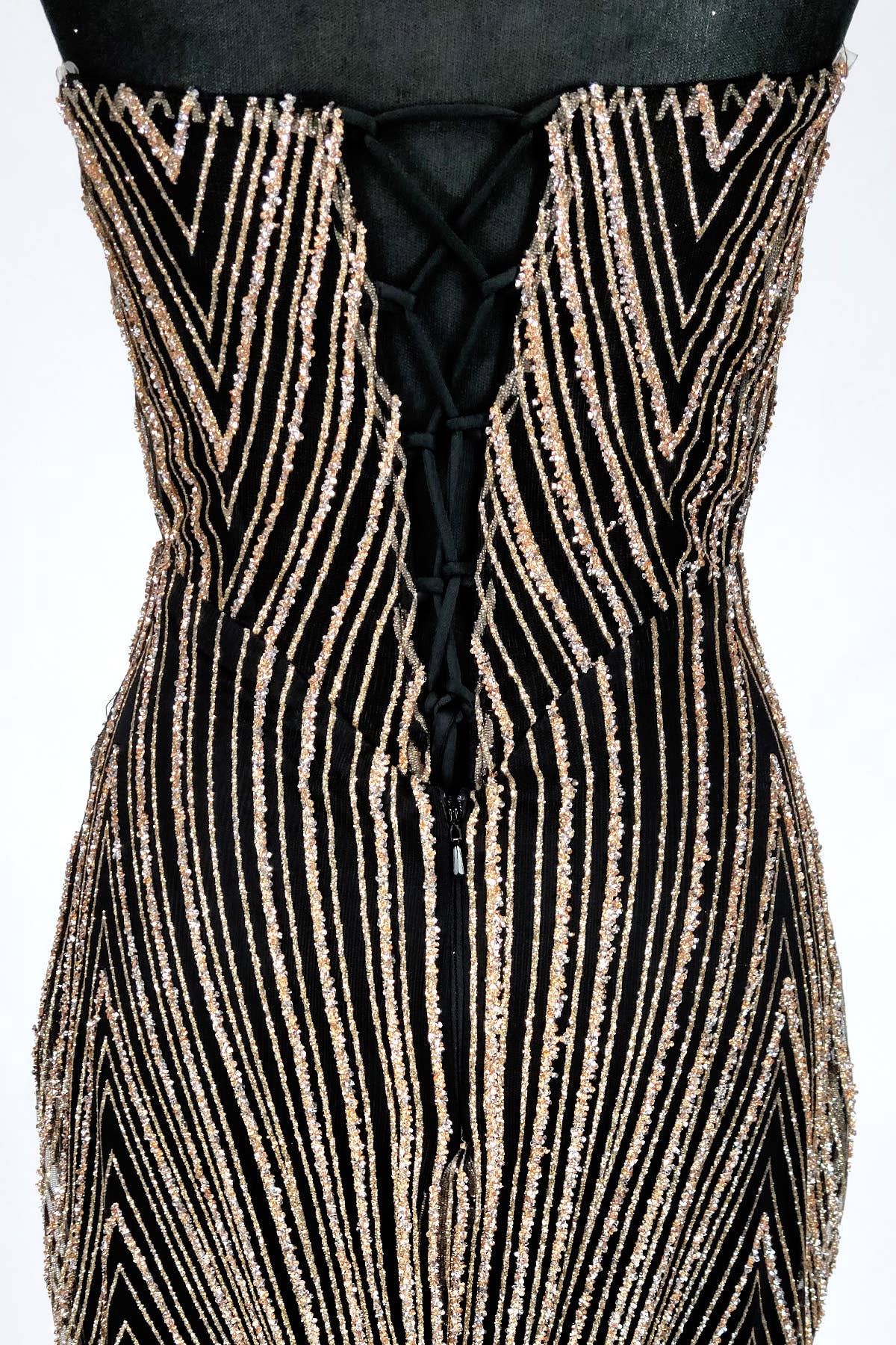 Chicas - Wholesale Gown - Women's - Long sparkling mermaid dress with hanging jewels CF00130