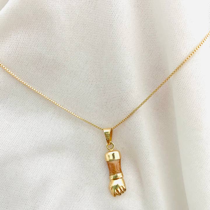 Housegoldjewelry - Wholesale Pendant/Charm Necklace - Figa Hand Necklace, 18k Gold Filled Colored Figa Hand Charm Necklace, Colorful Figa Hand Charm, Lucky Charm Necklace, Protection Necklace3