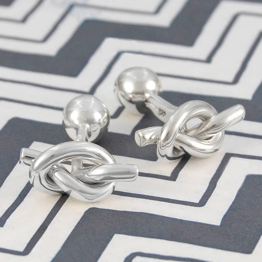 Otis Jaxon London – wholesale Cufflinks – Silver Nautical Knot Cufflinks3