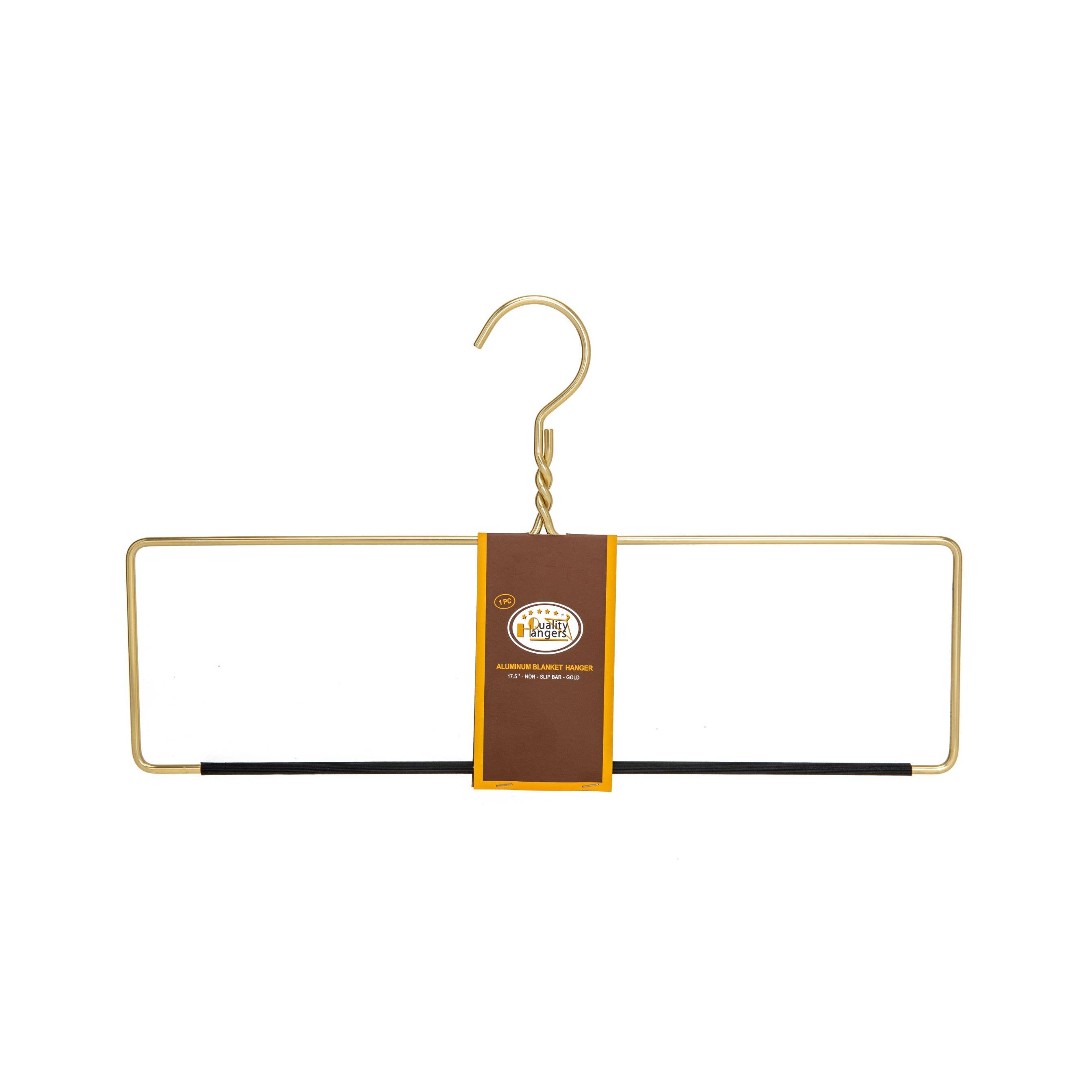 Quality Hangers - Wholesale Clothes Hangers - AL50 - Heavy Duty Blanket Hanger - Gold1