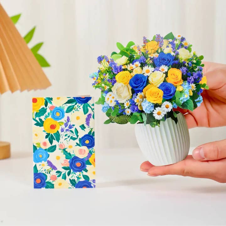 PetalPal - Wholesale Artificial Flowers - Mini Cerulean Dream Pop-Up Bouquet2