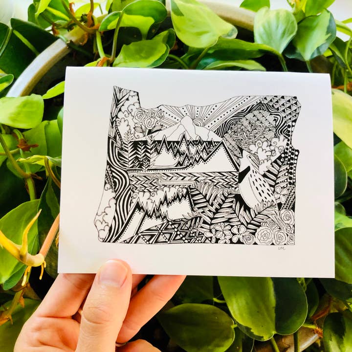 Oregon Greeting Card / Pacific Northwest Note Card for wholesale by Laura K Maxwell