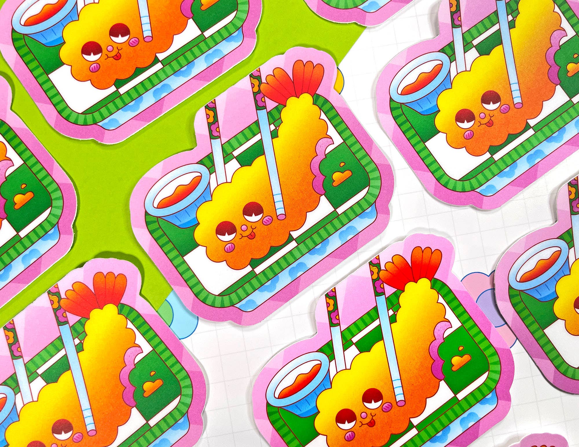 Kidnichols - Wholesale Sticker - Chomp Shrimp Tempura Vinyl Sticker | Japanese Food | Kawaii4