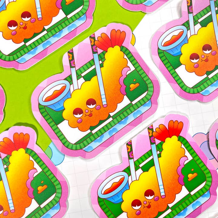 Kidnichols - Wholesale Sticker - Chomp Shrimp Tempura Vinyl Sticker | Japanese Food | Kawaii4