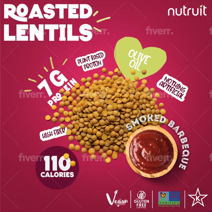 nutruit - Wholesale Nuts - Nutruit Roasted Lentil Snacks (Smoked Barbecue)