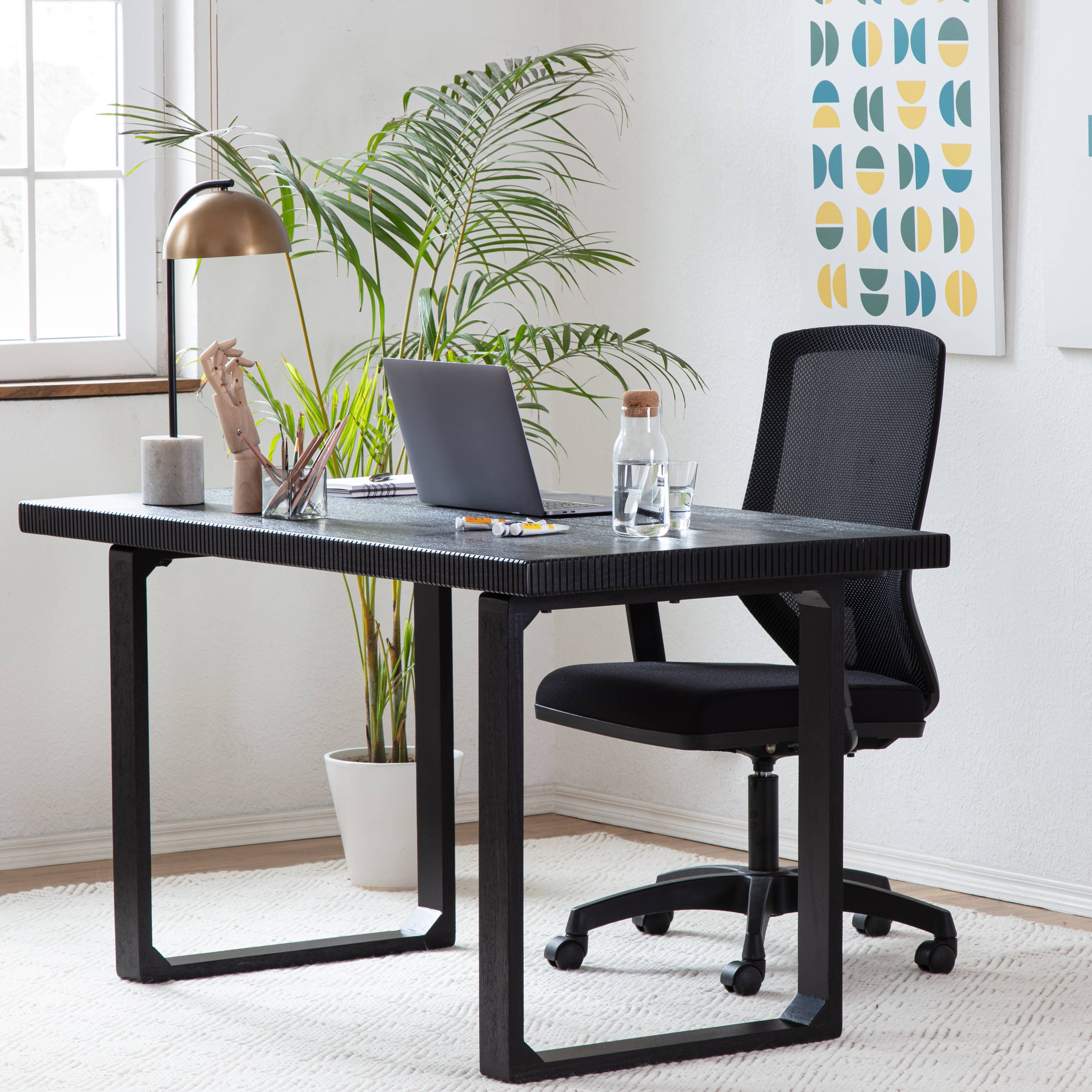 MH London - Vente Sous-main - Bureau d'ordinateur en bois massif Ancona35