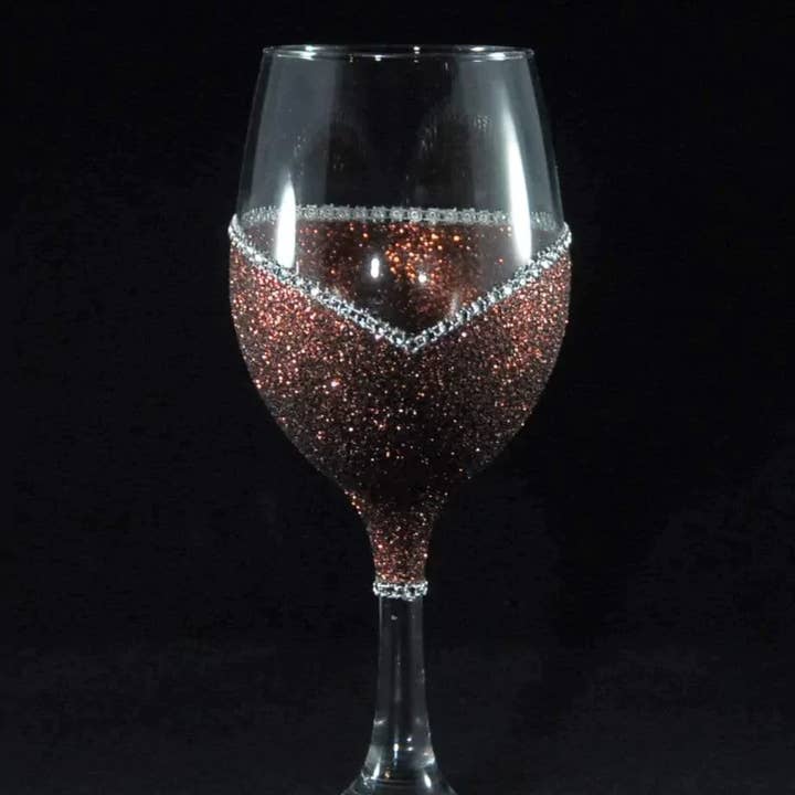 WineyBitches.Co - Wholesale Wine Glass - Valentine Schmalentine – Bling Glitter Glass Wine Glasses (Anti-Valentine’s Day Collection)13
