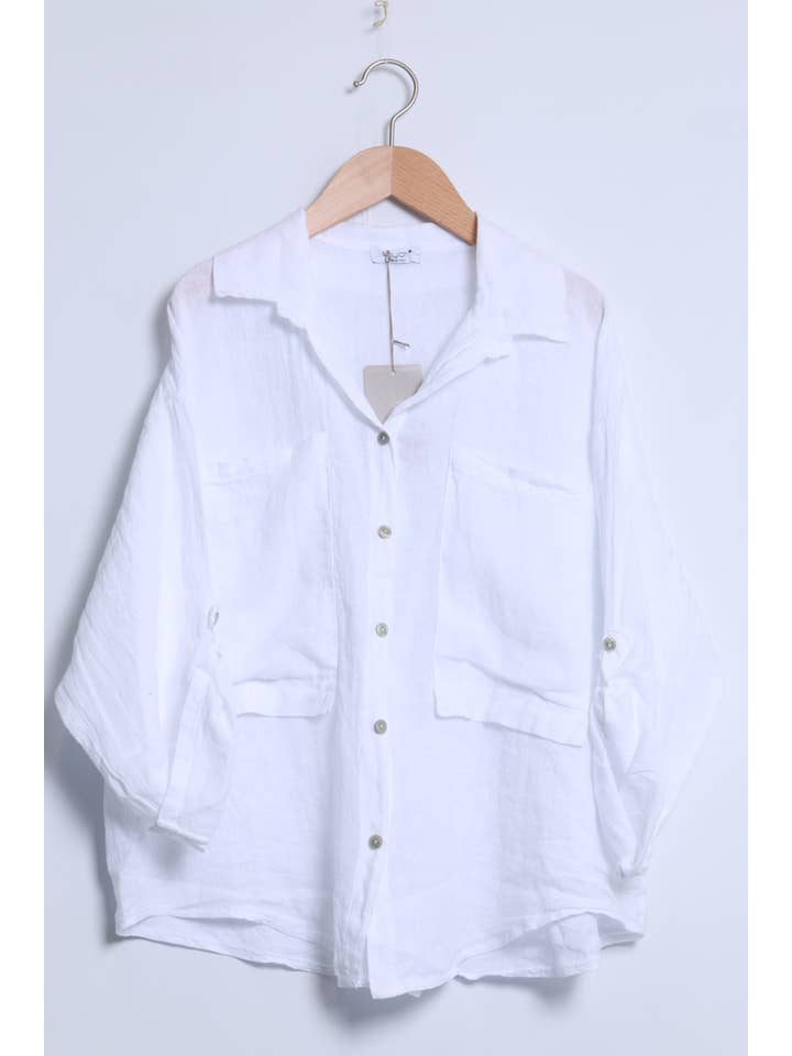 Shyloh - Wholesale Shirt - Women's - Linen shirt with 2 large pockets 1581215