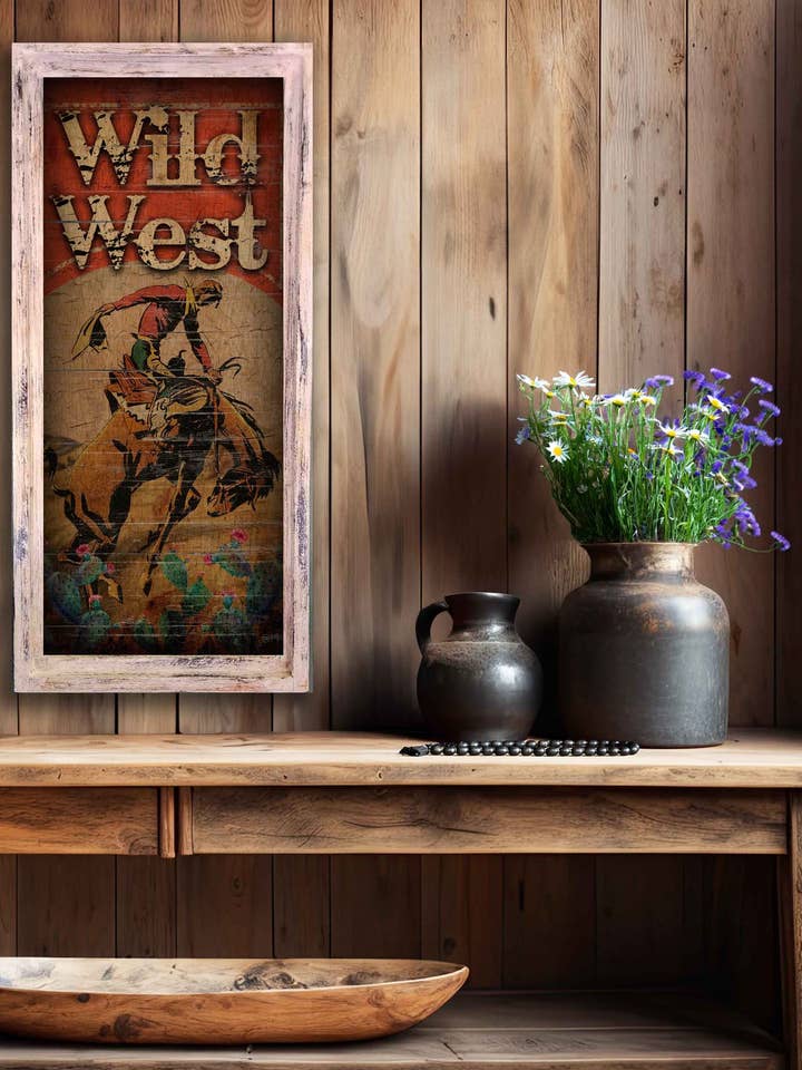 Wild West - 18" x 36" Large Rectangle Artwork for wholesale by TroubleMaker Trading Company