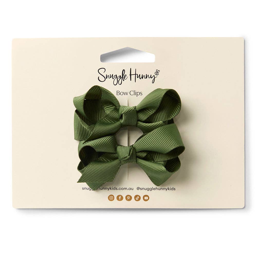 Snuggle Hunny – wholesale Hair clip – Child – Olive Piggy Tail Hair Clips - Pair5