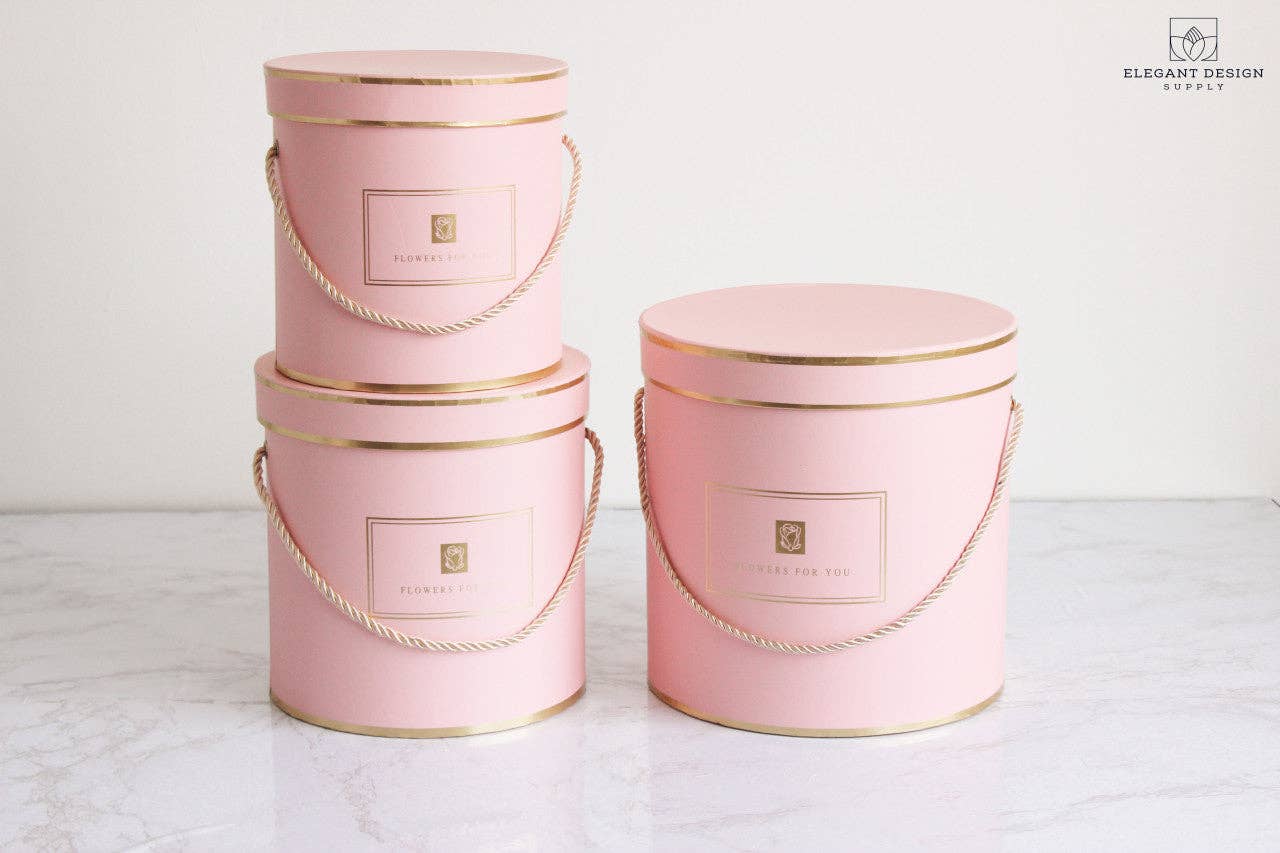 Elegant Design Supply - Wholesale Gift Box - Round "Flowers for you" Hat Flower Box14