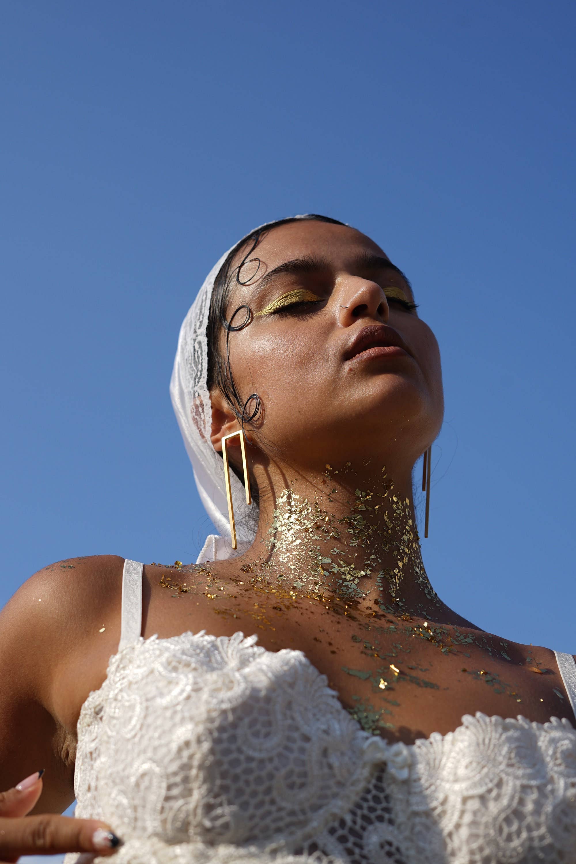 Laka Luka - Vente Boucles d'oreilles pendantes - Boucles d'oreilles surdimensionnées rectangulaires géométriques faites main6