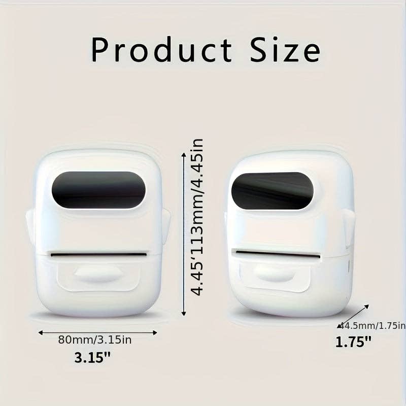 Modpopdeco - Wholesale Portable Charger - [Portable P50 Printer] Portable P50 Thermal Label Printer | Compatible with Android+iOS, Suitable for Home, Clothing, Supermarkets, Jewelry, and Food Industries, Equipped with a Roll of 40 * 30mm White Stickers2