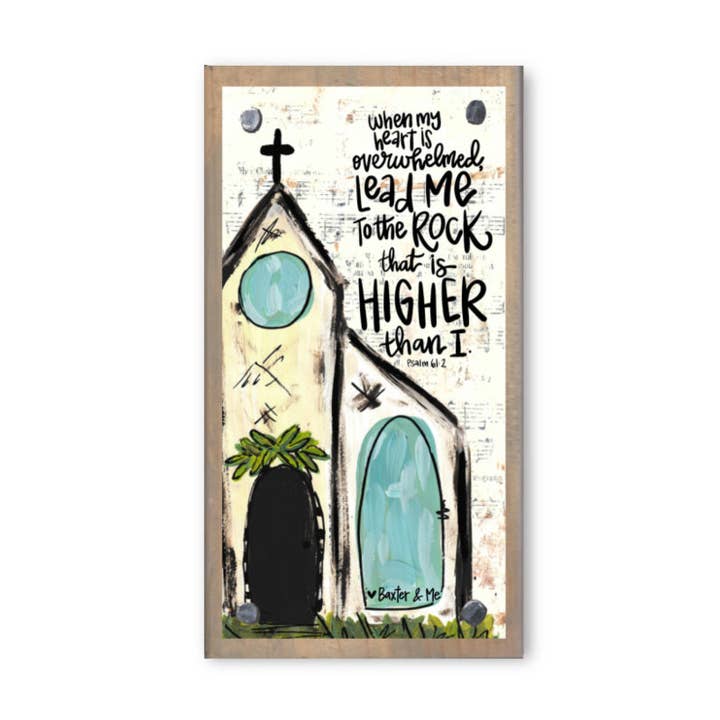 Lead Me to the Rock Church Driftwood Happy Block for wholesale by Baxter & Me