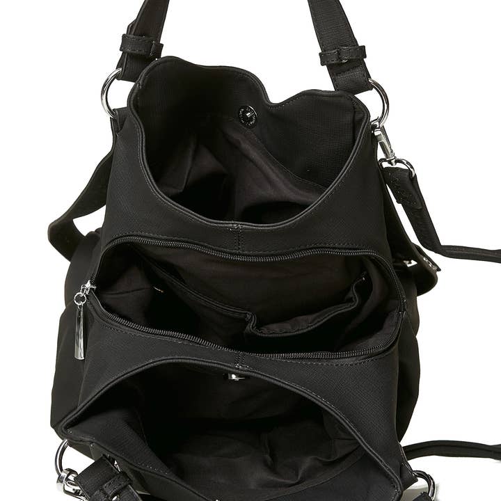 HJS - Vente Sac porté épaule – femme - Sac à main « BAKERSFIELD » avec 3 compartiments principaux6