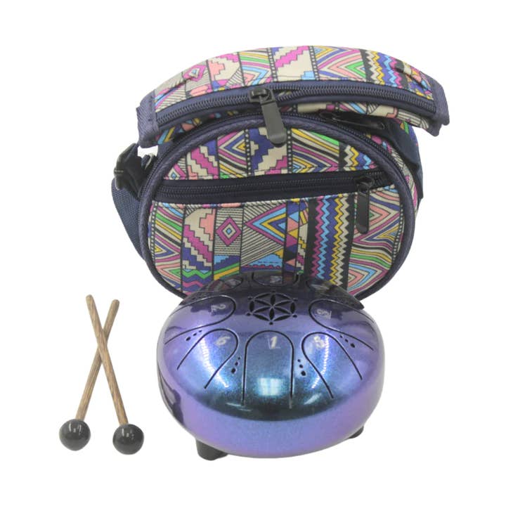 Tambour à langue - 12 cm, violet pour la vente par Earths Elements Wholesale