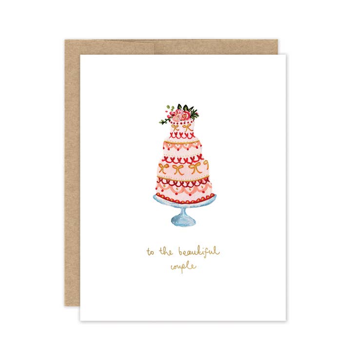 Wedding Cake To The Beautiful Couple - Luxe A2 Card for wholesale by Biely & Shoaf