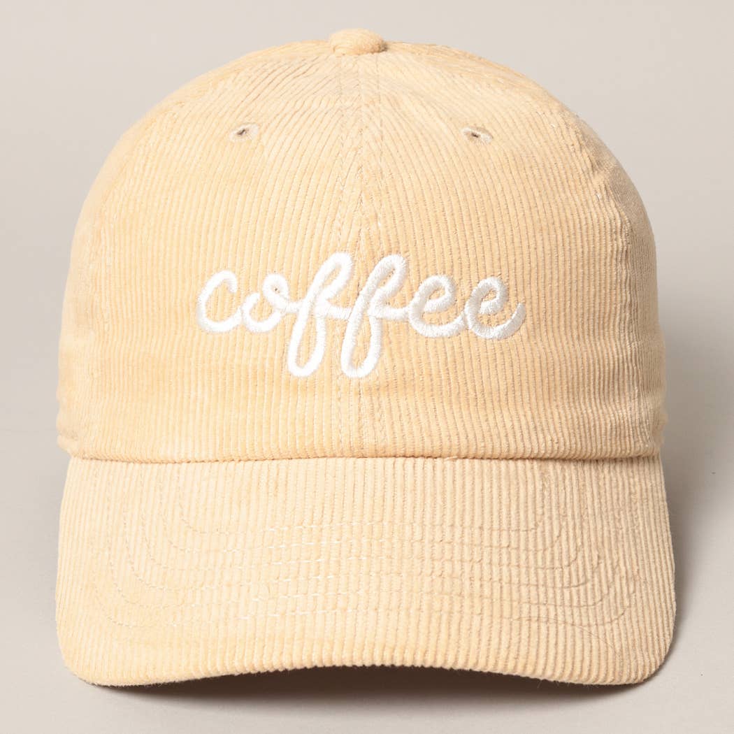 Fashion City - Wholesale Baseball cap – Women's - COFFEE Embroidered Corduroy Cap3