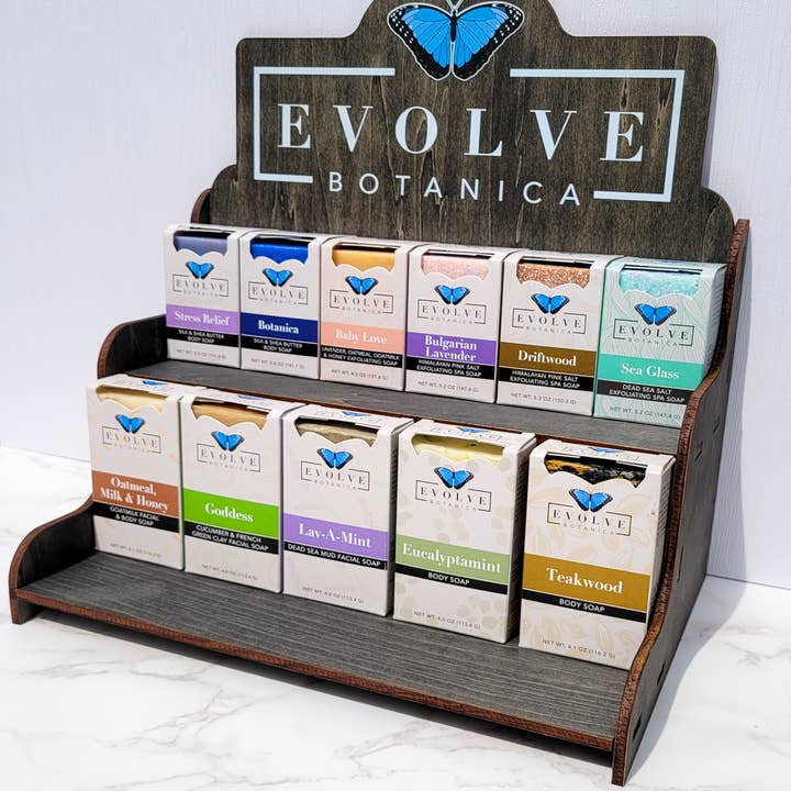 Evolve Botanica - Wholesale Retailer Display - Beauty & Wellness - Soap or Product Display - Mini Shelf (Empty)4