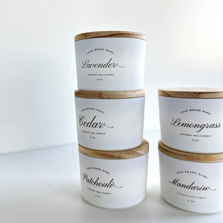 Wondery Mercantile - Wholesale Jar/Filled Candle - Private Label Candle - Custom Label Scented White Jar Candle