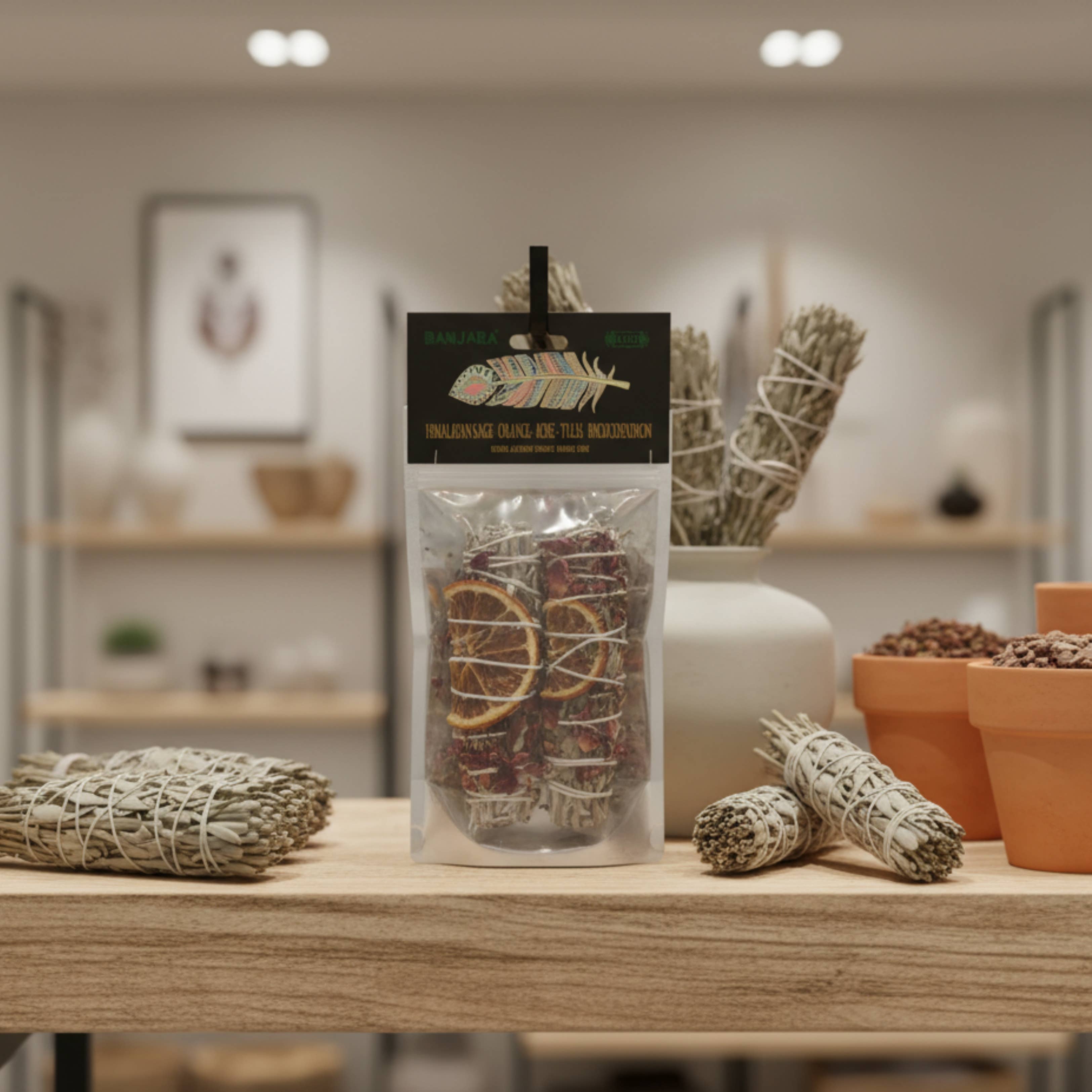 AW Artisan - Wholesale Sage Bundle - 2x Banjara Sage Bundles - Himalayan Sage, orange,1