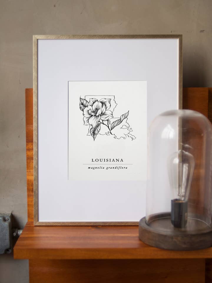 Louisiana Southern Magnolia Artprint for wholesale by Seniman Calligraphy