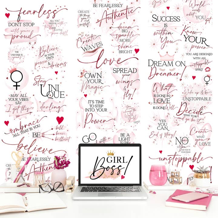 Girl Boss Peel and Stick Wallpaper - Make an Impact! for wholesale by Girl Power 24/7