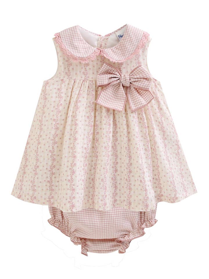 Robe bébé 6-24m imprimée dentelle + culotte BGV96525 pour la vente par Newness Kids