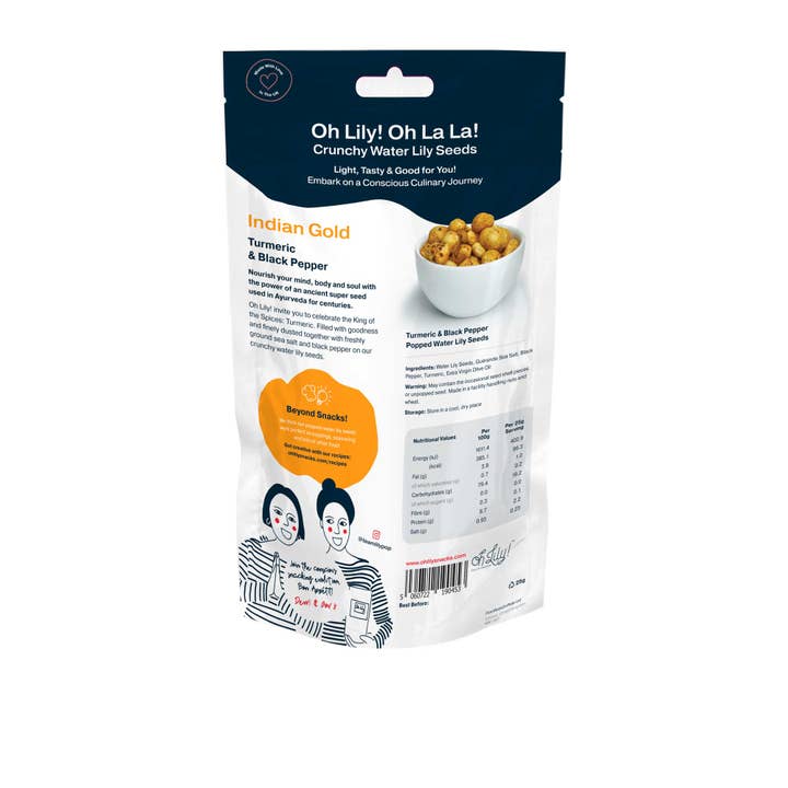 Oh Lily! snacks – wholesale Puffed snack – Savoury crunchy vegan snack with turmeric1