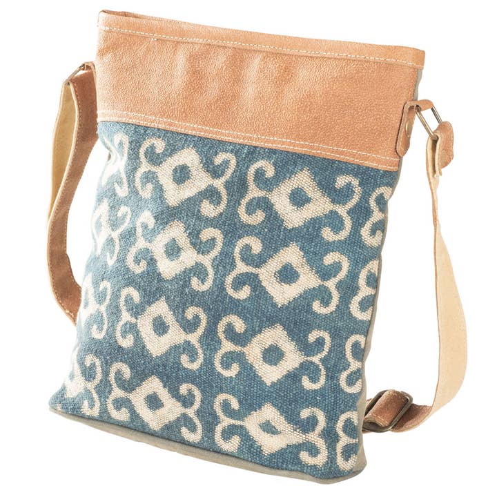 Benjamin International - Wholesale Crossbody Bag - Women's - Blue Canvas Crossbody1
