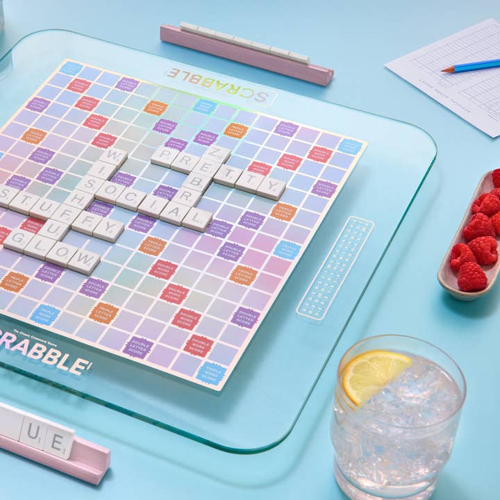 WS Game Company - Wholesale Board Game - Scrabble Aura Glass Edition