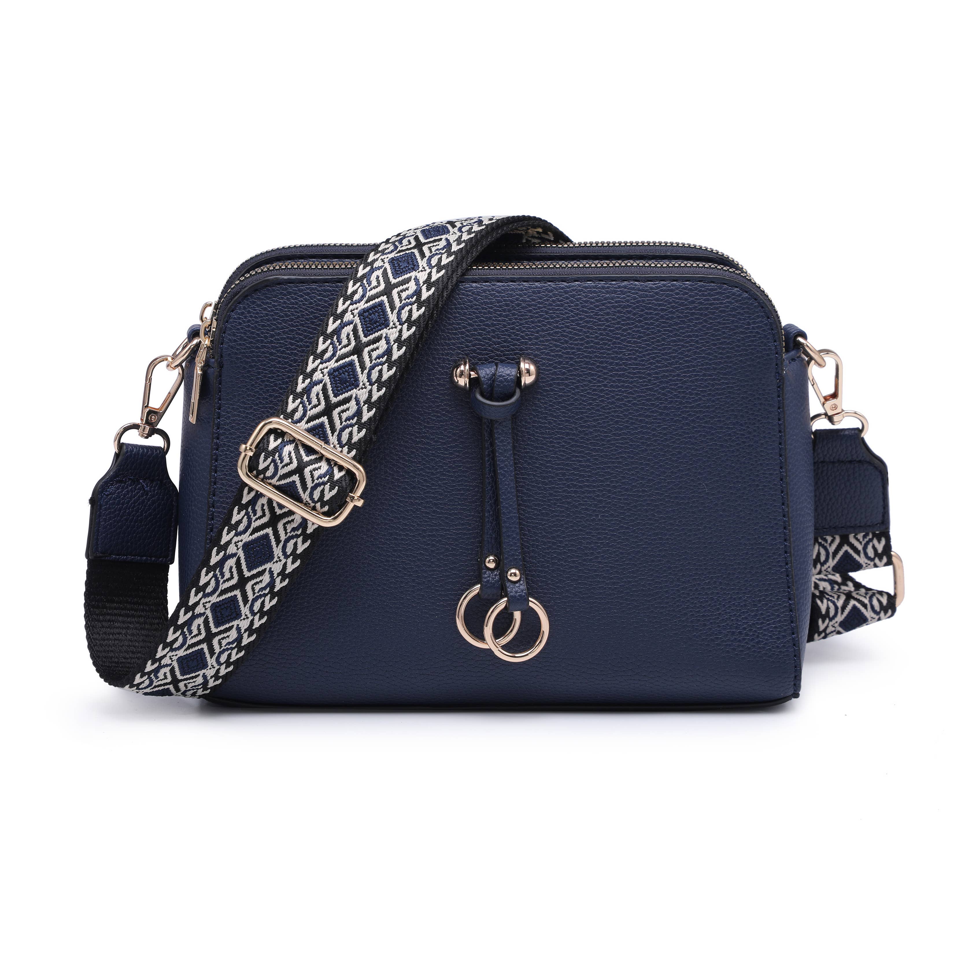 Papaya Fashion Ltd - Vendita all'ingrosso Borsa a tracolla - Donna - B23005-AW-Borsa a tracolla con tracolla in tela a tre sezioni con zip1