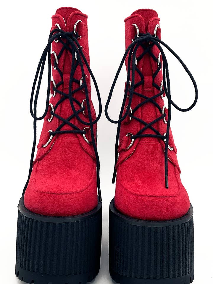 Charla Tedrick Footwear - Wholesale Combat/Military Boots - Women's - Supercreep Oxblood Platform2