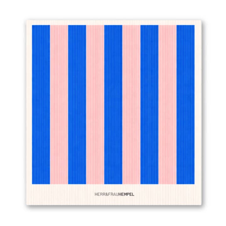 HERR&FRAUHEMPEL - Wholesale Dishcloth - Sponge cloth stripes blue-pink0
