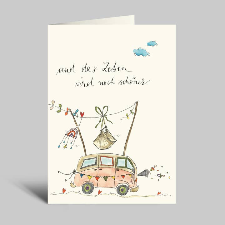 Geburtskarte | Und das Leben wir noch schöner | 2. Version für den Großhandel von Annelis Art